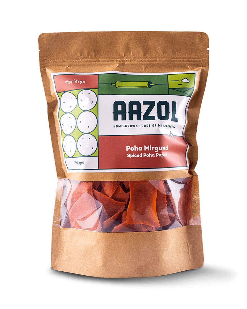 Rice Dough Red Aazol Mirgund Spiced Poha Papad 200g