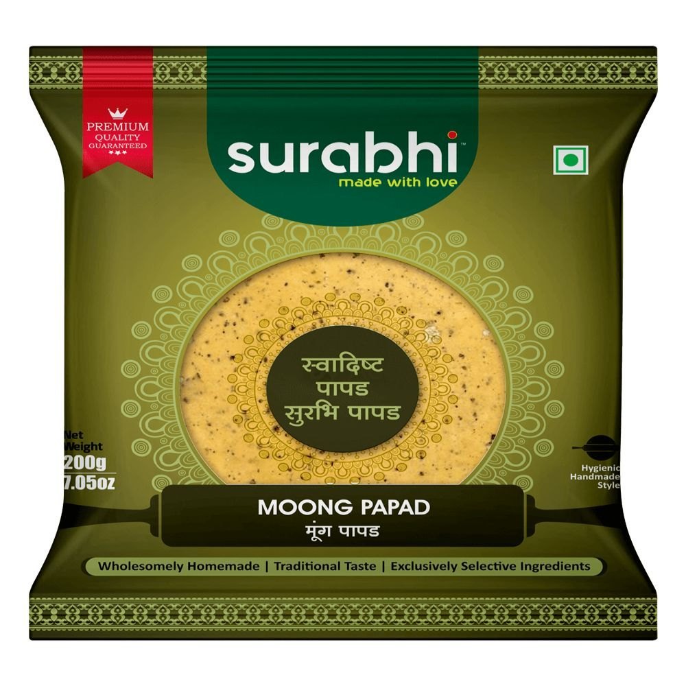 Yellow Homemade 200g Moong Papad, Packaging Type: Packet