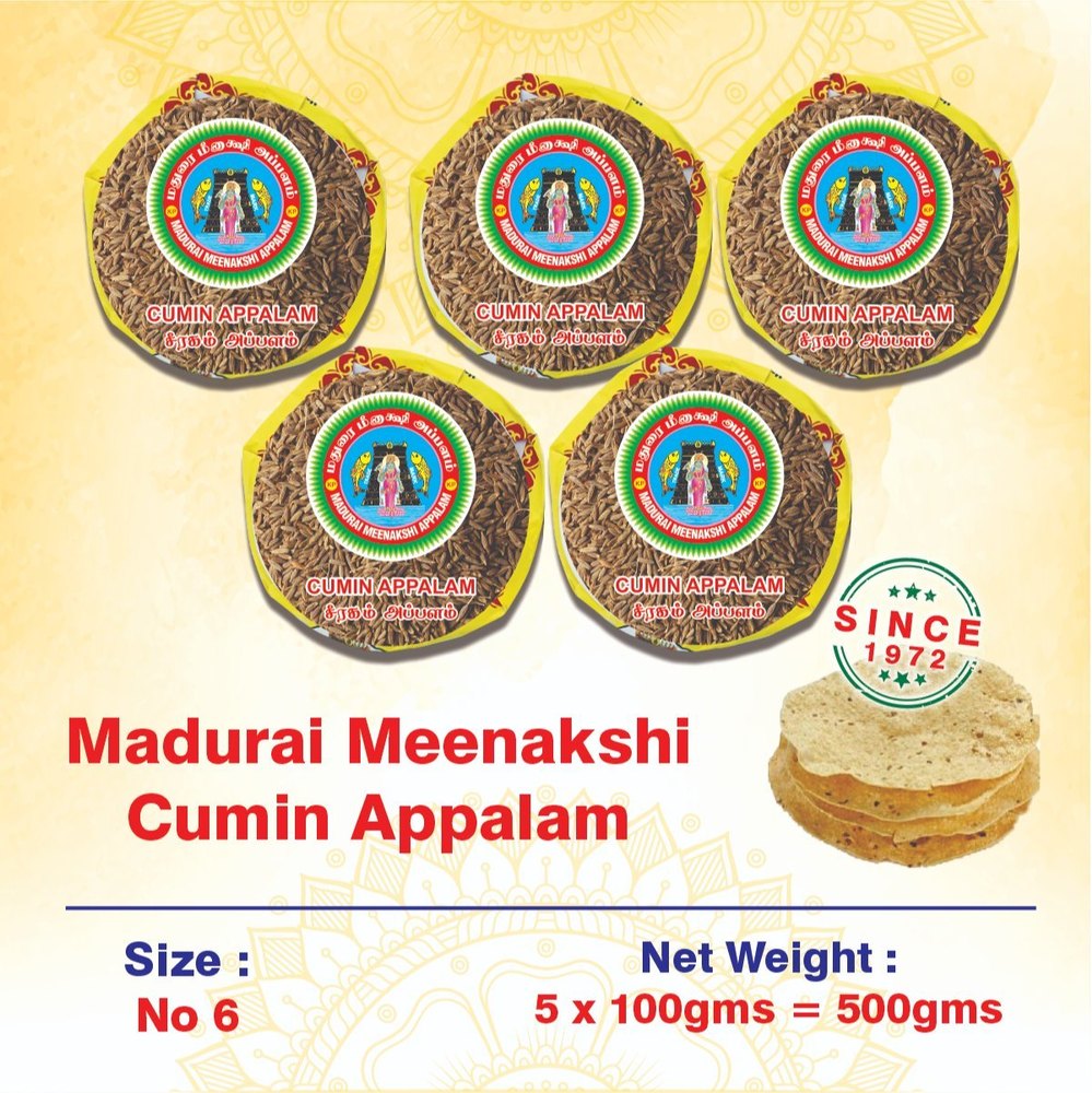 Madurai Meenakshi Food Best Jeera Appalam Manufacturer and Exporter