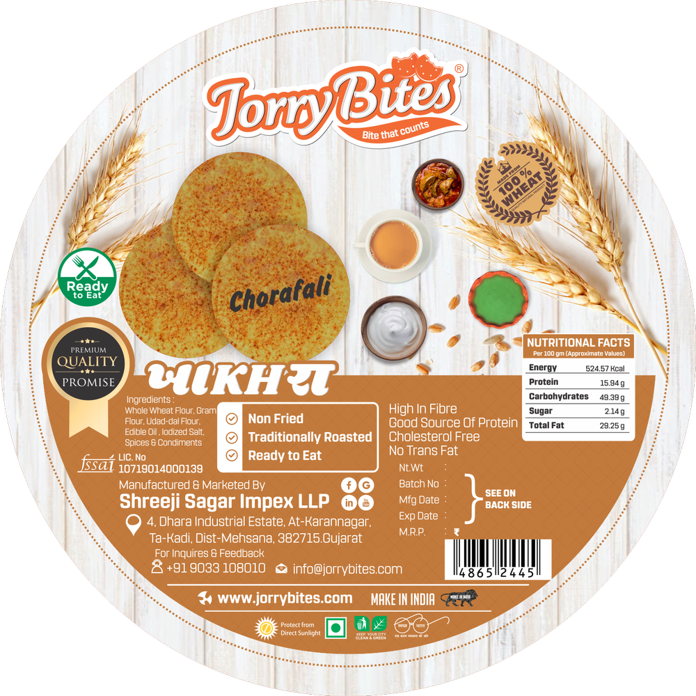 JORRYBITES Gujarat Chorafali Khakhra, 6 Months, Packaging Size: 200G