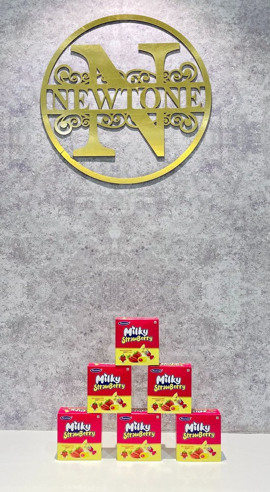 yellow Rectangular milky strawberry toffee, Packaging Type: Plastic Jar