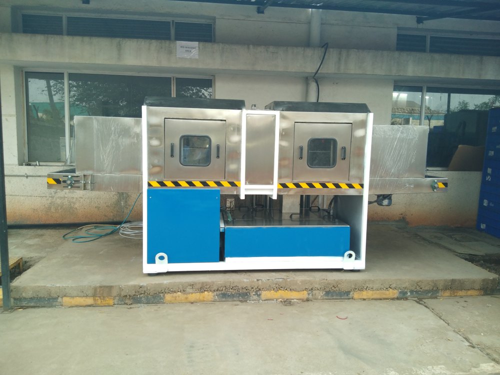 S.S304 Crate Washing Machine, Upto 40 kW, Production Capacity: Upto 600 Bins / Shift