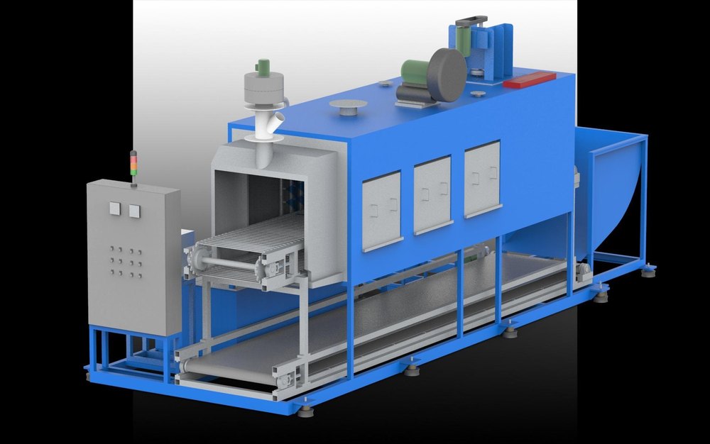 3 Phase Carbon Steel Conveyorised Parts Washing Machine, 440V
