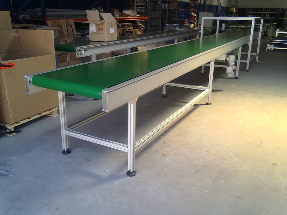 Powder Coated PVC Assembly Line Belt Conveyors