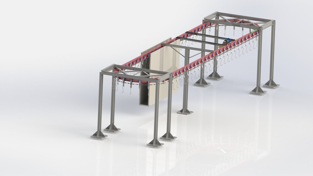 Mild Steel Paint Shop Overhead I Beam Conveyor, Automation Grade: Semi-Automatic