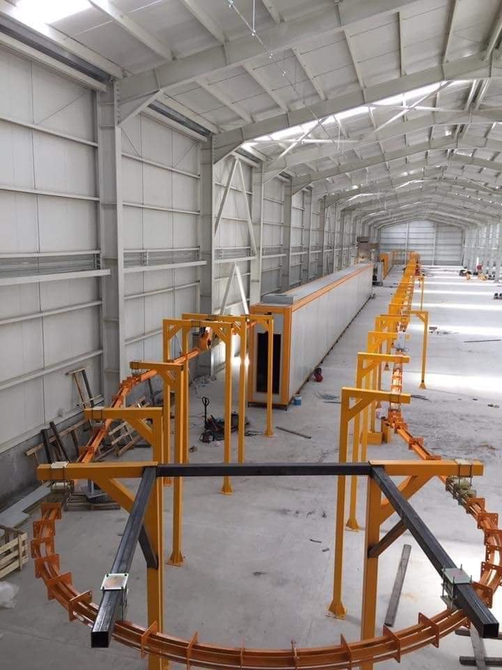 Upto 400 kg Per Point Load Steel Four Wheel Overhead Conveyor, Automation Grade: Automatic