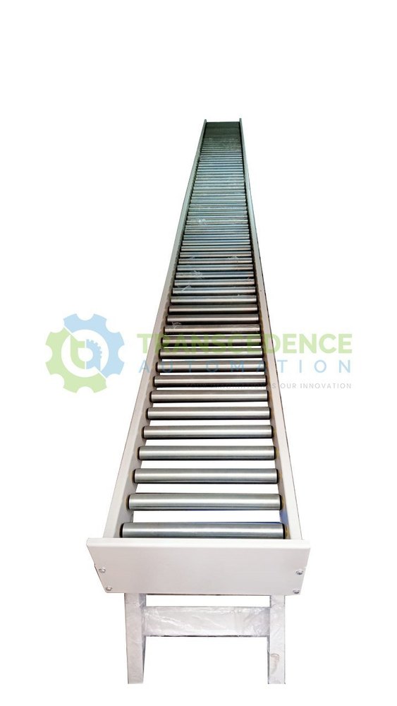 Transcedence Automation 60 Feet Stainless Steel Gravity Roller Conveyor, Roller Diameter: 3 Inch, Capacity: 80 Kg/Feet