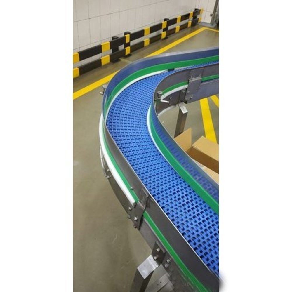 Automatic Stainless Steel PVC Modular Conveyor, Capacity: 50kg/ft