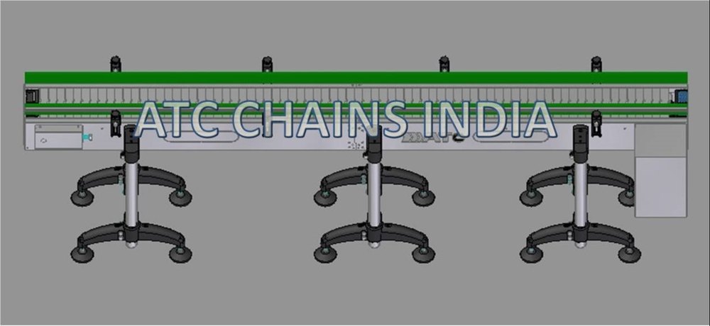 ATC Chain Mild Steel Food Process Modular Belt Straight Conveyor, For Industrial, Material Handling Capacity: 50 Kg