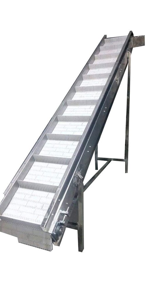 Automatic Stainless Steel Flat Top Modular Conveyor, Capacity: 180kg