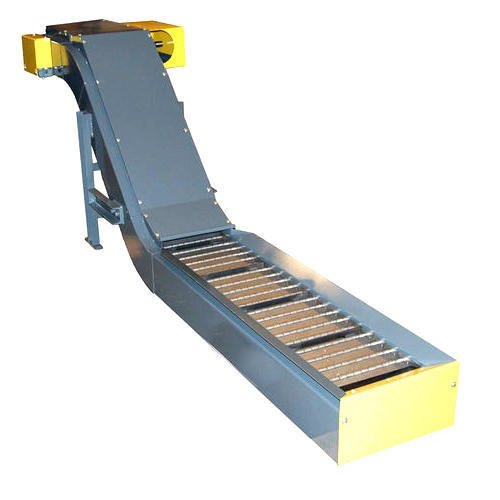 Color Coated Mild Steel Chip Conveyor, For Material Handling, Capacity: 120 kg/Feet