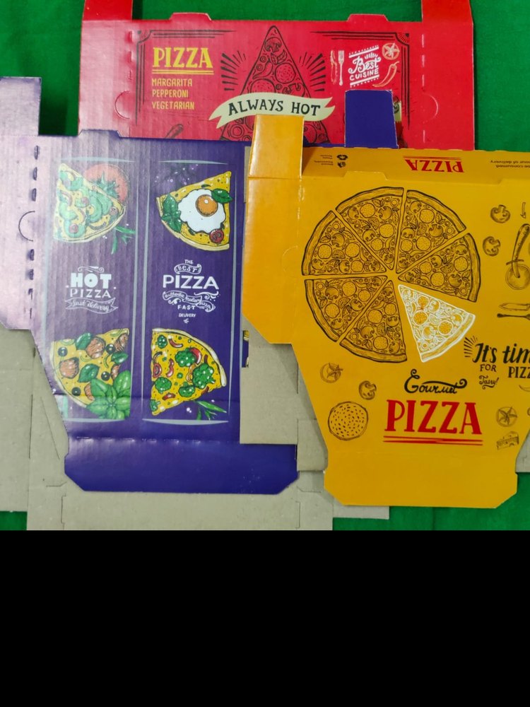 Single Wall 3 Ply Corrugated Pizza Box, Capacity: Large