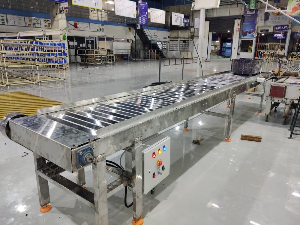Mild Steel Belt Crate Conveyor System, Capacity: 1-50 kg per feet