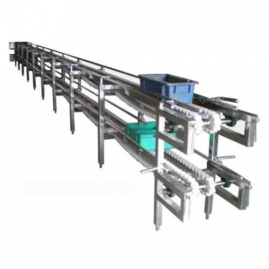 HV Engineering Stainless Steel Two Tier Crate Conveyor System, Capacity: 50 Kg Per Feet
