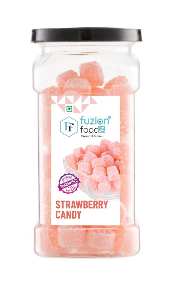 FUZION FOODZ Round Strawberry Candy, Packaging Type: Plastic Jar, Packaging Size: 215ML