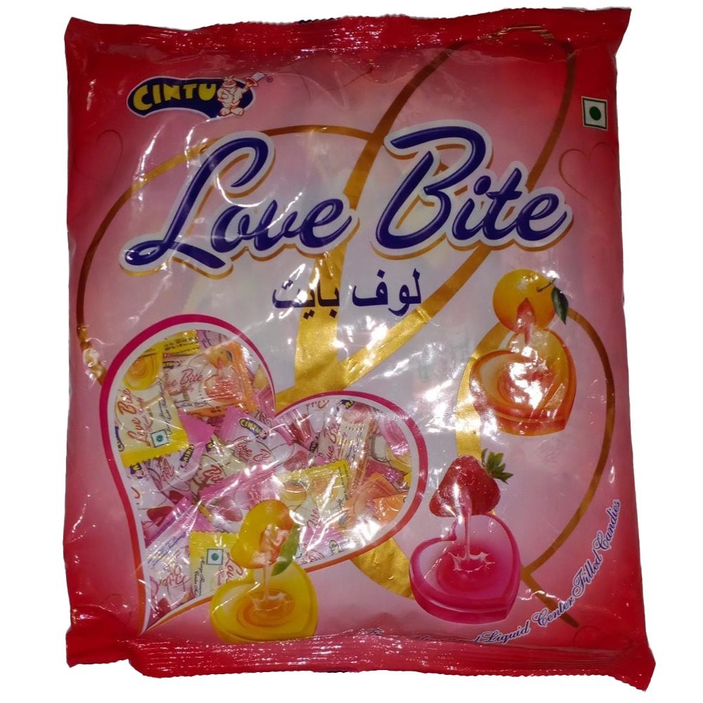 Multicolor Heart Cintu Love Bite Strawberry Candy, Packaging Type: Packet, Packaging Size: 100 Gm