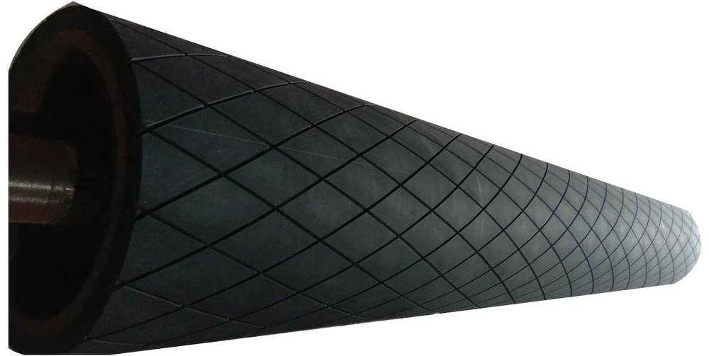 Rubber 800mm Diamond Grooved Spread Roller, Roller Length: 2m
