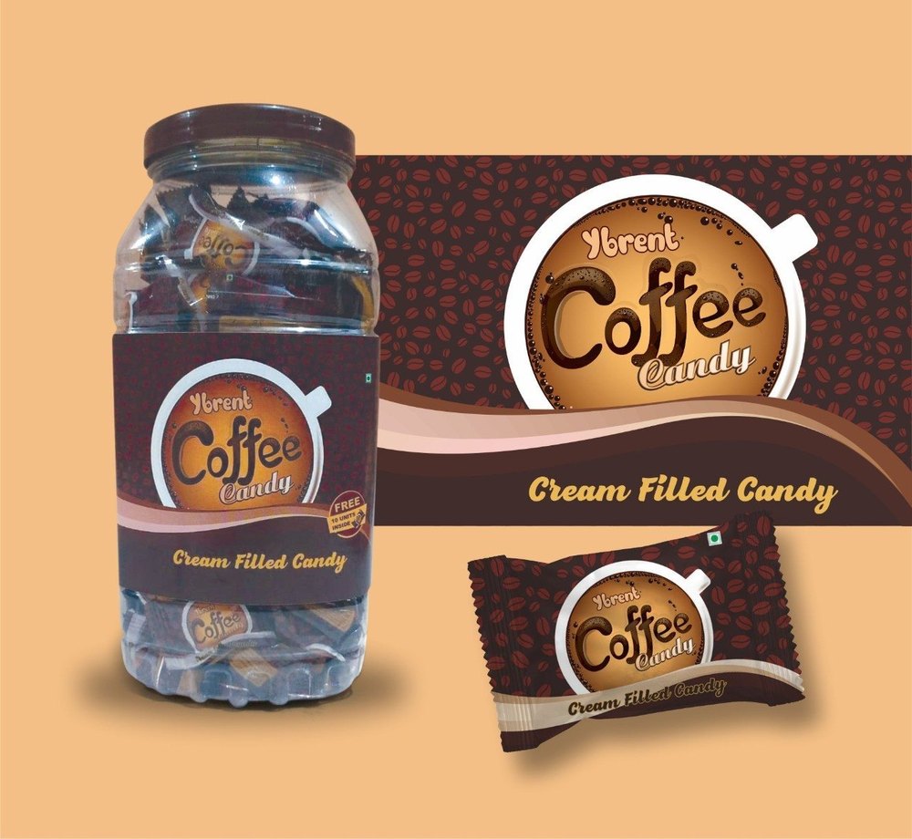 Ybrent Brown Coffee Cream Filled Candy, Packaging Type: Plastic Jar, Packaging Size: 15 Jar Carton