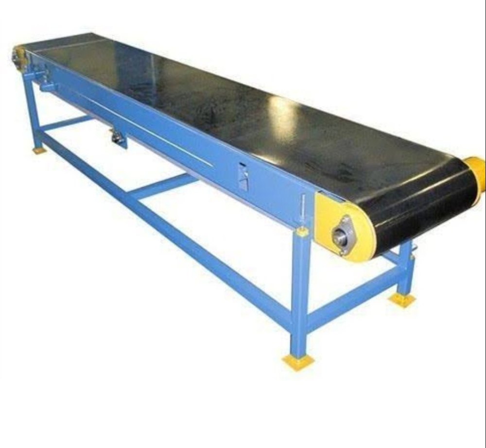 Packaging Plain Rubber Flat Belt Conveyor, Material Handling Capacity: 80 Kg Per Feet