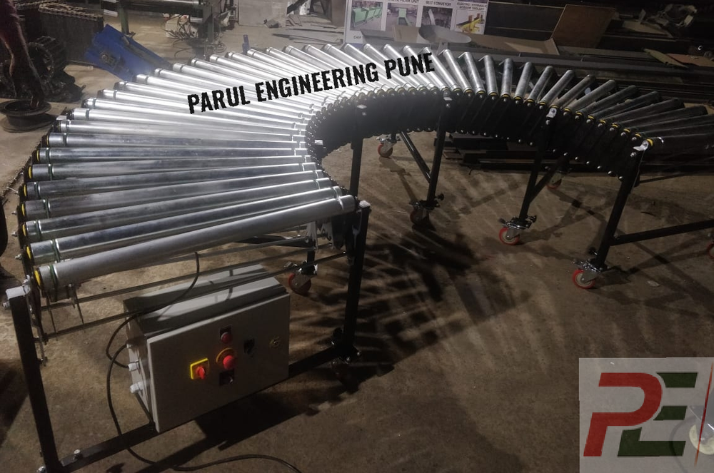 Parul Engineering Steel Powered Expandable Roller Conveyor, Roller Diameter: 50 mm