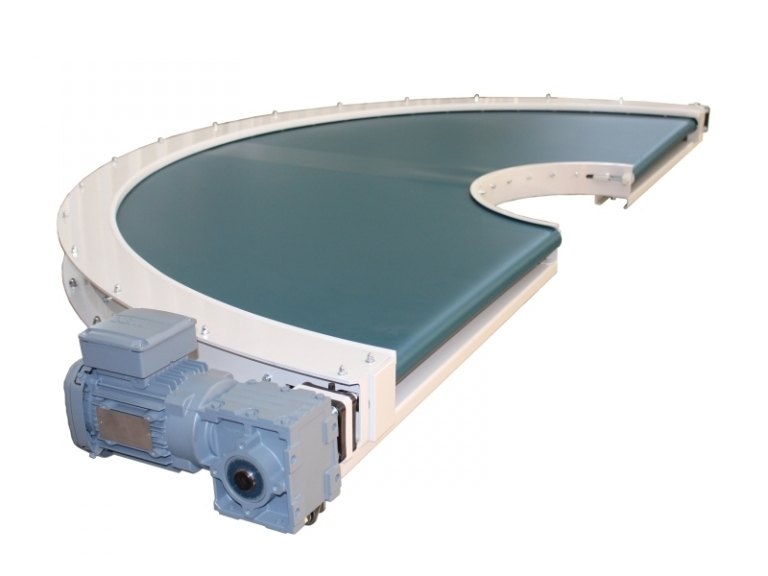 Absolute Motion 180 Degree PU Curved Conveyor, For Industrial, Material Handling Capacity: 100 Kg Feet