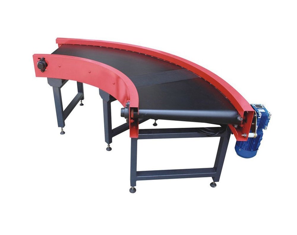 Mild Steel Curved Belt Conveyor, Capacity: 1-50 kg per feet