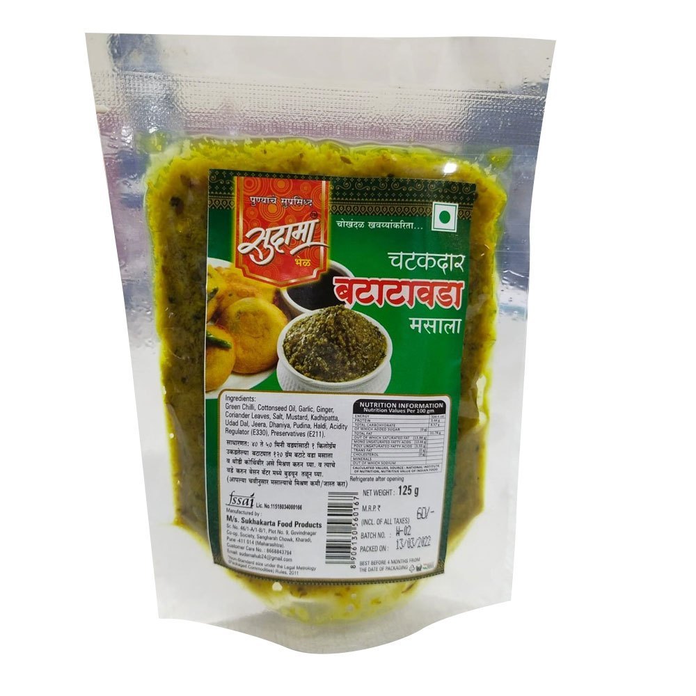 Sudama Batata Vada Masala, Packaging Size: 125g, Packaging Type: Packets
