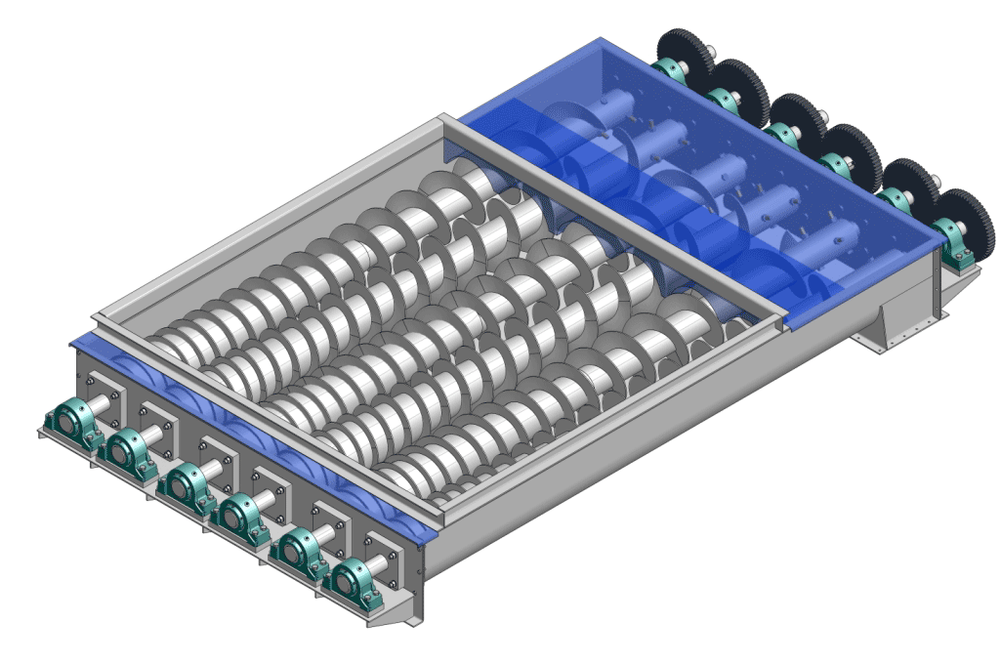 Stainless Steel 304 Multi Screw Conveyor, Capacity: 500 kg