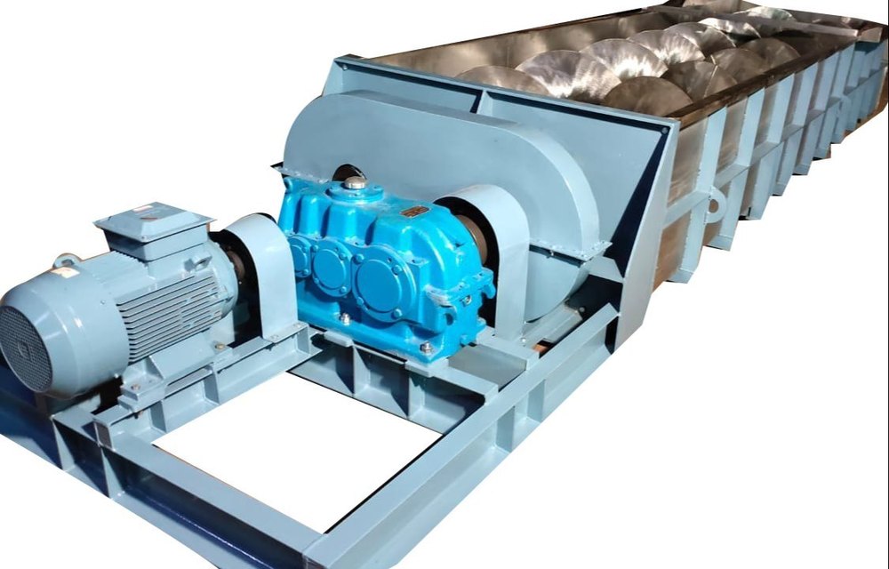 500 mm Mild Steel Twin Screw Conveyors, Capacity: 100 kg, 440 V