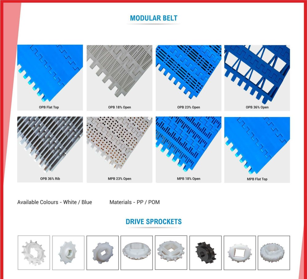 Plastic Modular Belt Conveyor, Belt Thickness: 11 -15 mm