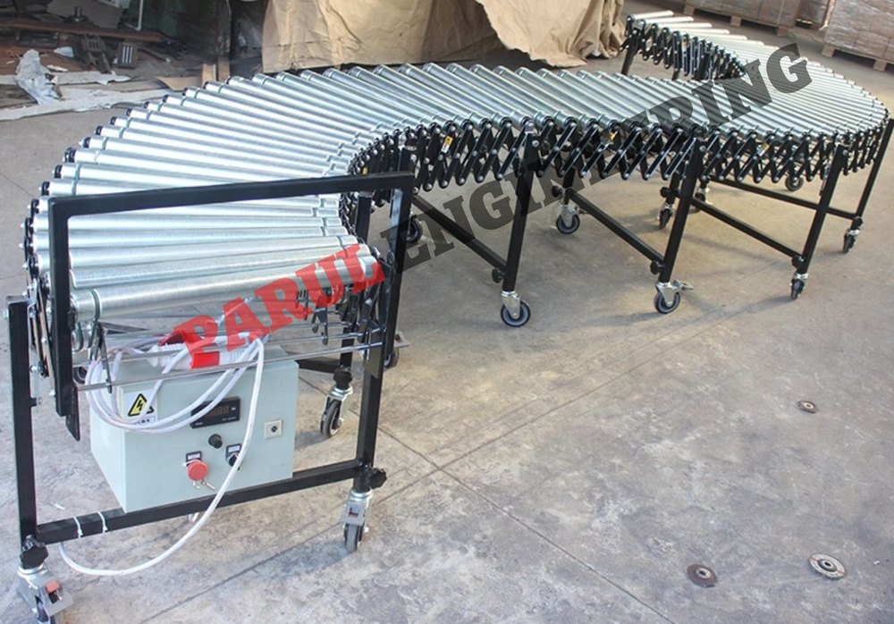 Parul Engineering Steel SS Flexible Roller Conveyor, Capacity: 50 Kg/Feet
