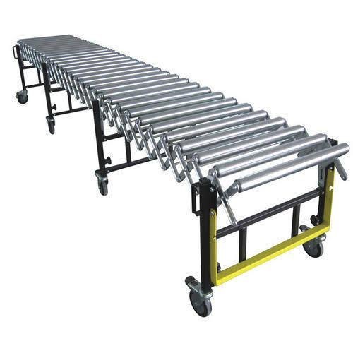 Steel 100 Feet Flexible Roller Conveyor, 50 MM, Capacity: 30 Kg/Mtr