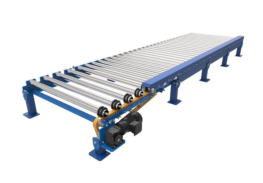 Jyot Mild Steel Chain Driven Roller Conveyor, Roller Diameter: 60 mm, Capacity: 100 kg/Feet