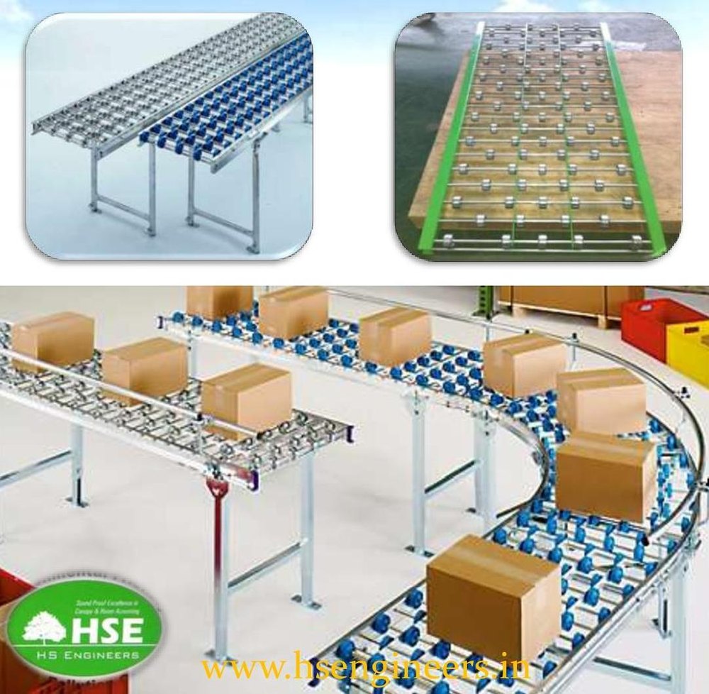 Steel 10-20 Feet Skate Wheel Conveyors, Material Handling Capacity: 50-100 kg Per Feet