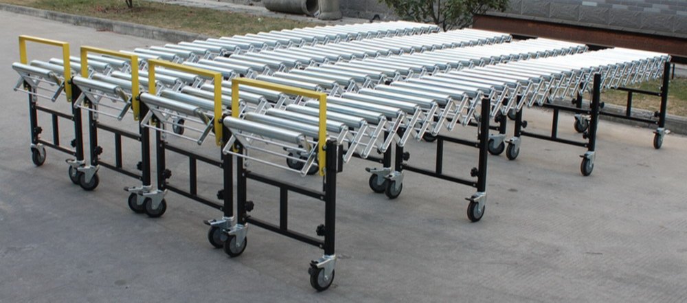 Steel 40 M Radheiot Motorized Roller Expandable Conveyor, Roller Diameter: 60 mm, Capacity: 50 Kg / Feet