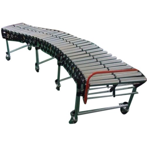 Stainless Steel Flexible Expandable Roller Conveyors, Roller Diameter: 38-120 mm