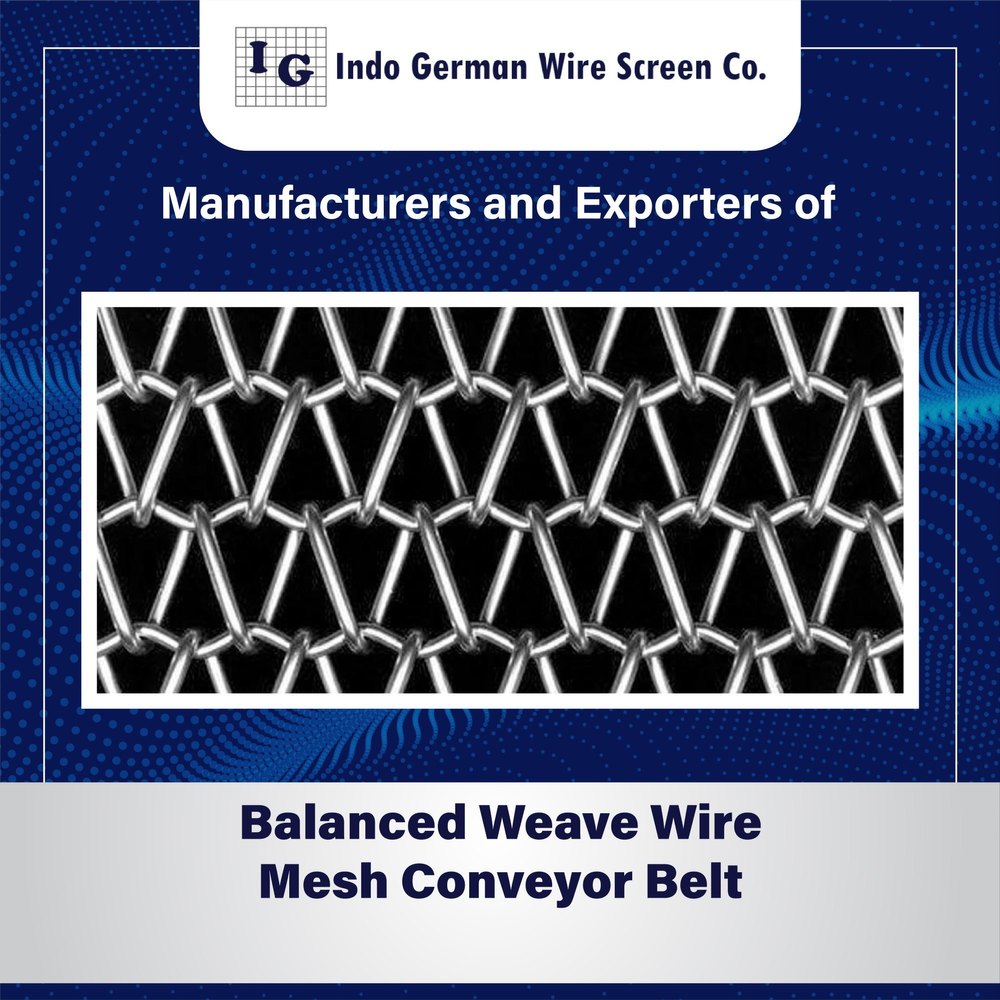 SS & Carbon Industrial Balanced Weave Wire Mesh Conveyor Belt
