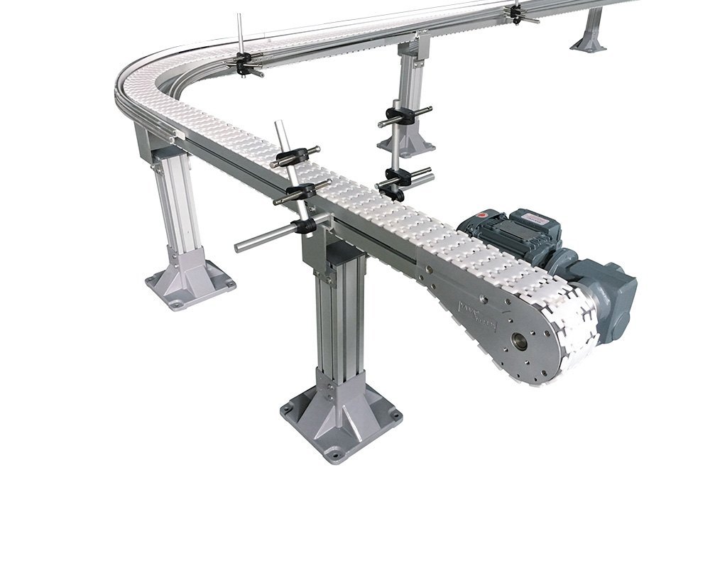 Aluminium 50-100 kg per feet Slat Chain Conveyor