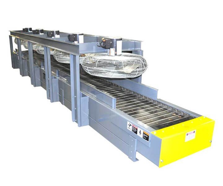 Stainless Steel Slat Conveyor With Cooling Fans, Material Handling Capacity: 100-150 kg per feet