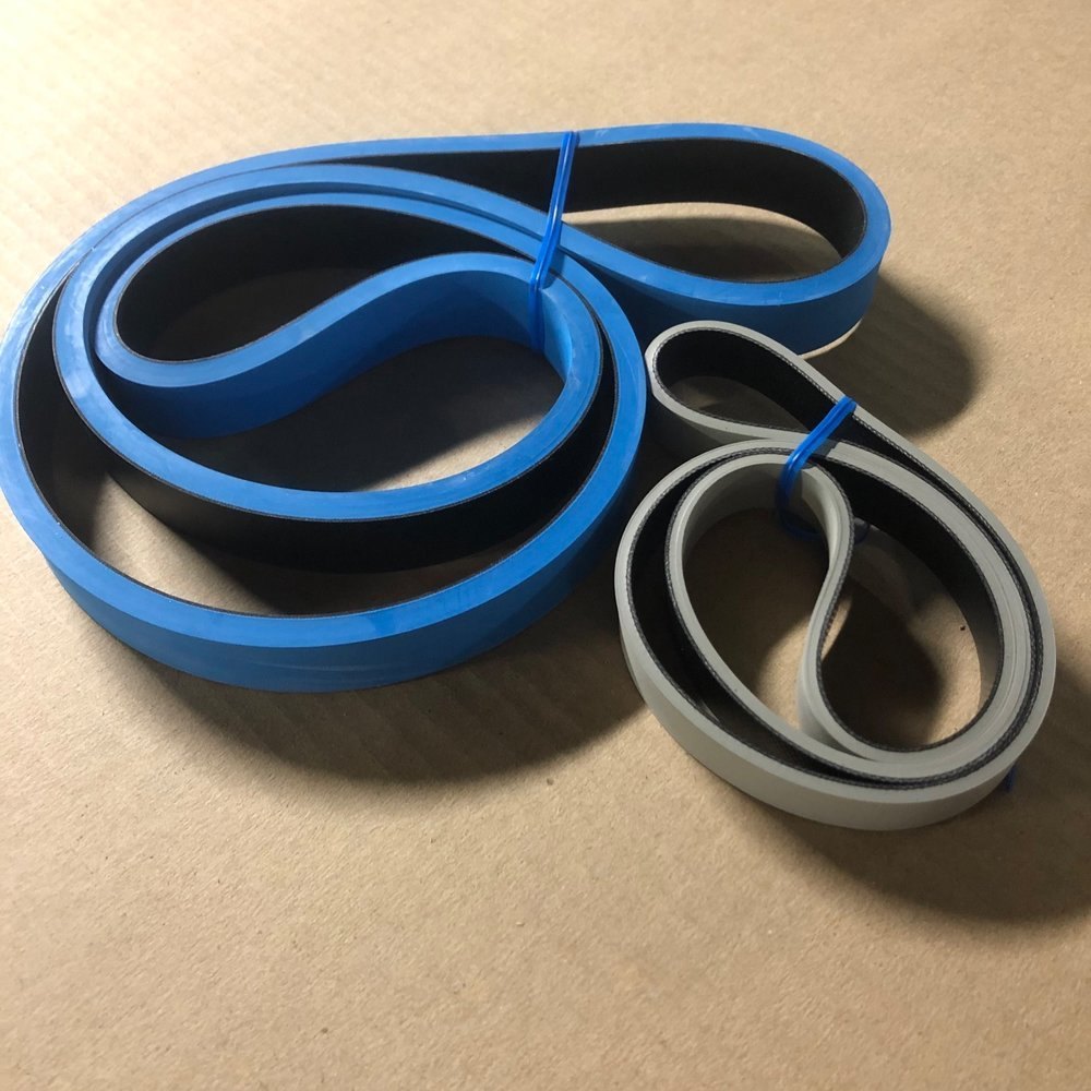 Grey, Blue Rubber Feeder Belt