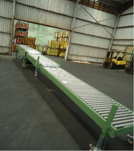 Stainless Steel And Rubber Telescopic Vibrating Roller Conveyor, Material Handling Capacity : 50-100 & 150-200 kg per feet
