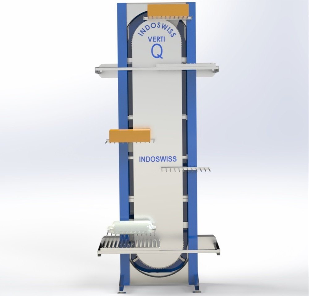 Mild Steel Indoswiss Vertical Continous Conveyor, Capacity: 10-50 Kg Per Carrier