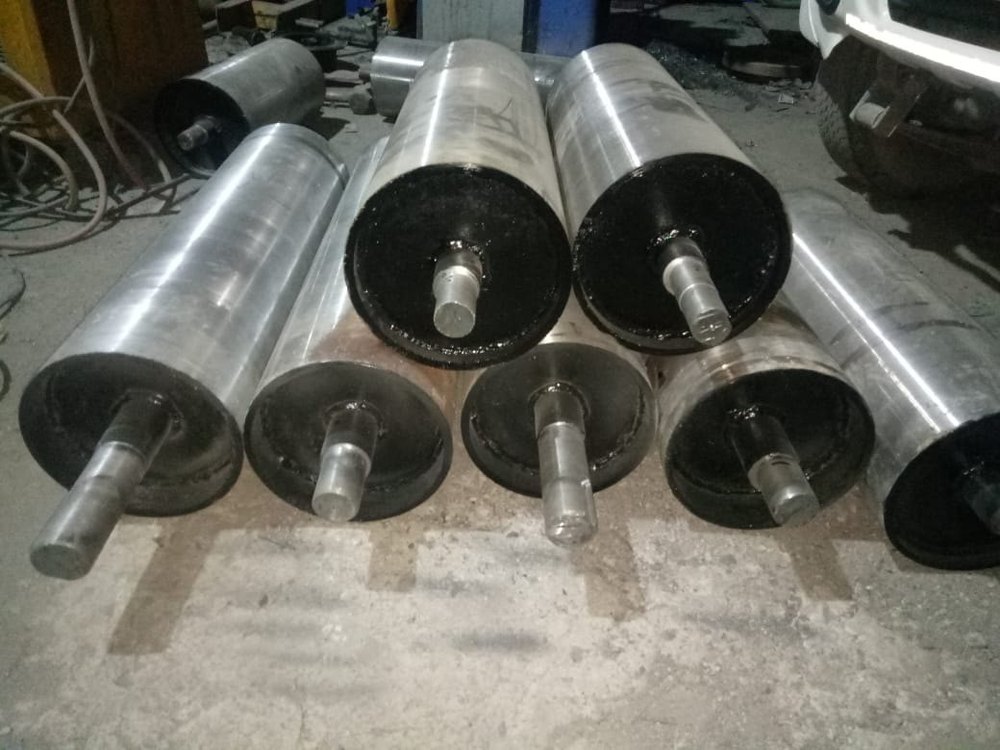 Double Sprocket Tapered Roller 90mm-470mm Conveyor Pulleys, Return Pulley, Thickness: 5mm - 24mm