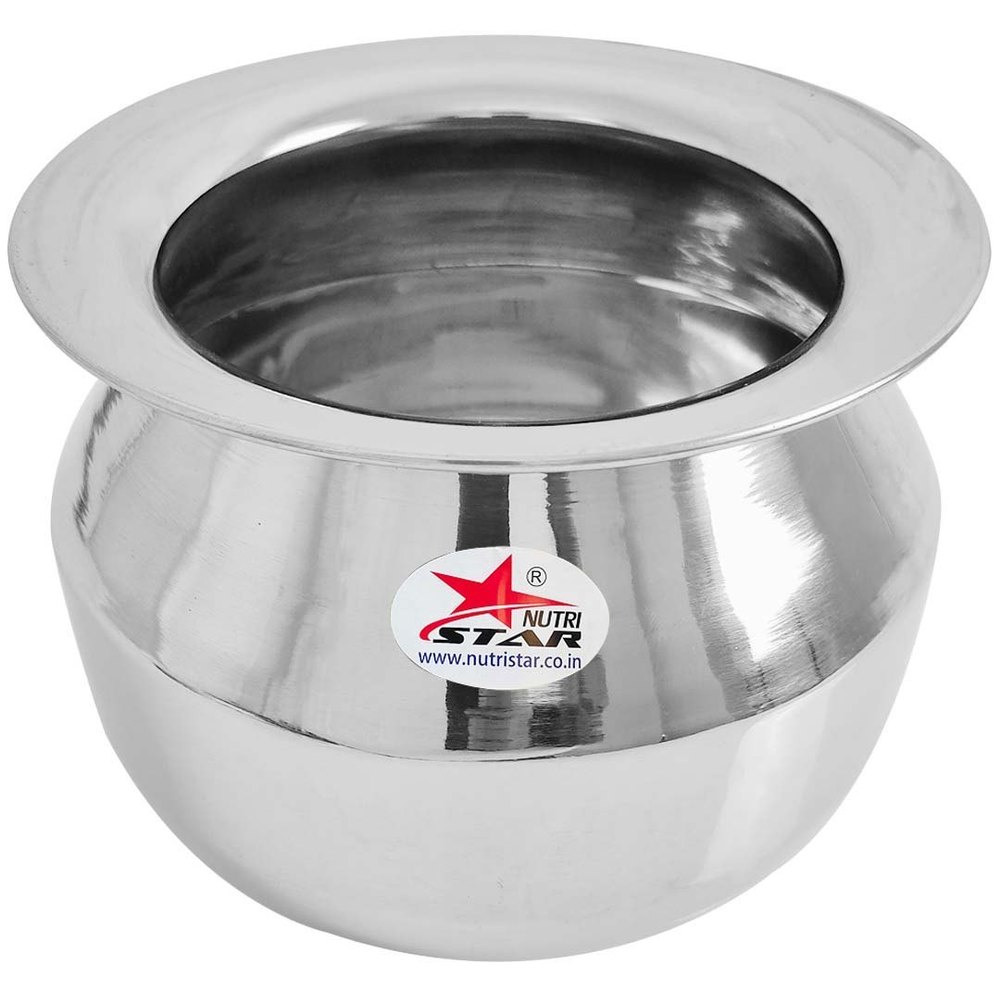 Silver Nutristar Stainless Steel Dekchi / Steel Cookware Handi, For Home