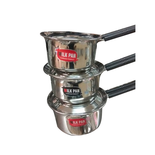 3 Pieces Polished Stainless Steel Saucepan, For Home