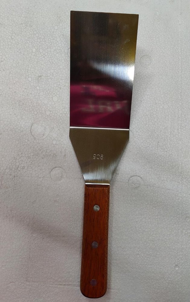 Mirror Stainless Steel Griddle Turner Wooden Handle