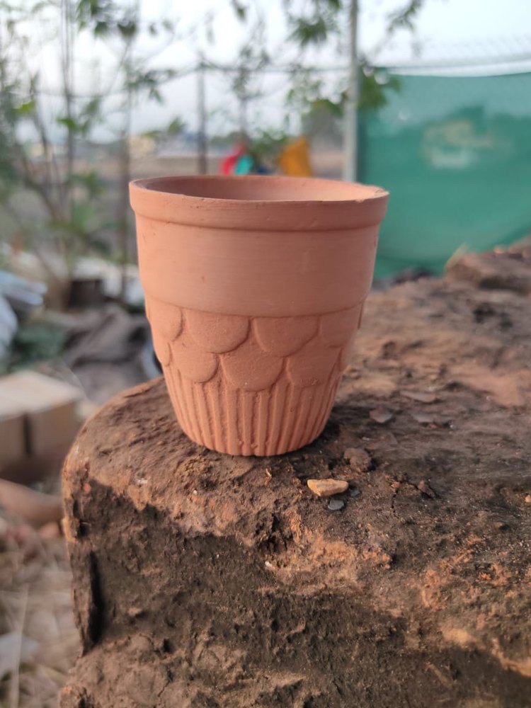 Premium Design Terracotta Clay Kulhad 100Ml For Coffee & Large Tea/ Chai, Design/Pattern: Stylish Designer, Capacity: 105ml