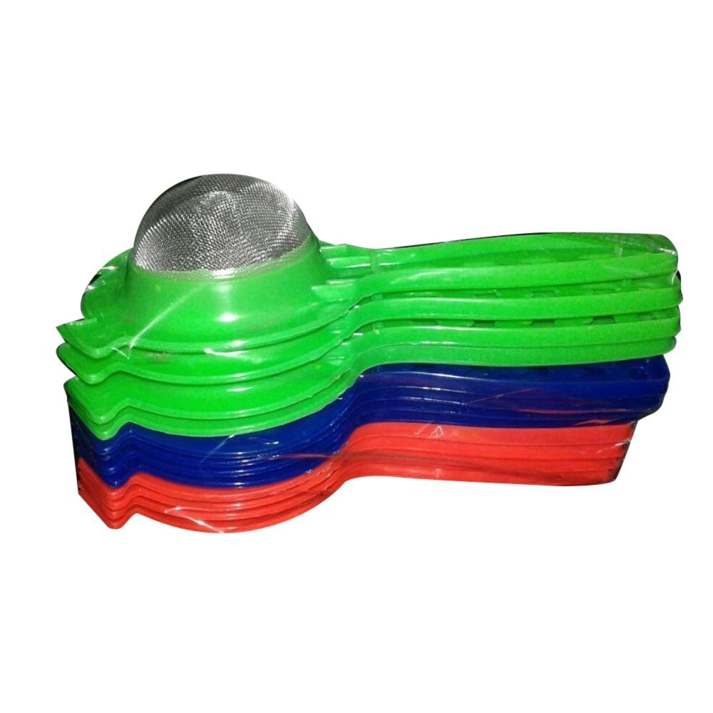Green Modern Round Plastic Tea Strainer, For Kitchen