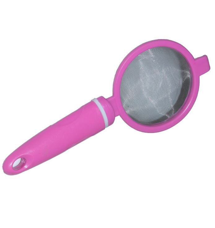 Round PINK Kinon Green Plastic Tea Strainer, For Home, Size: Regular