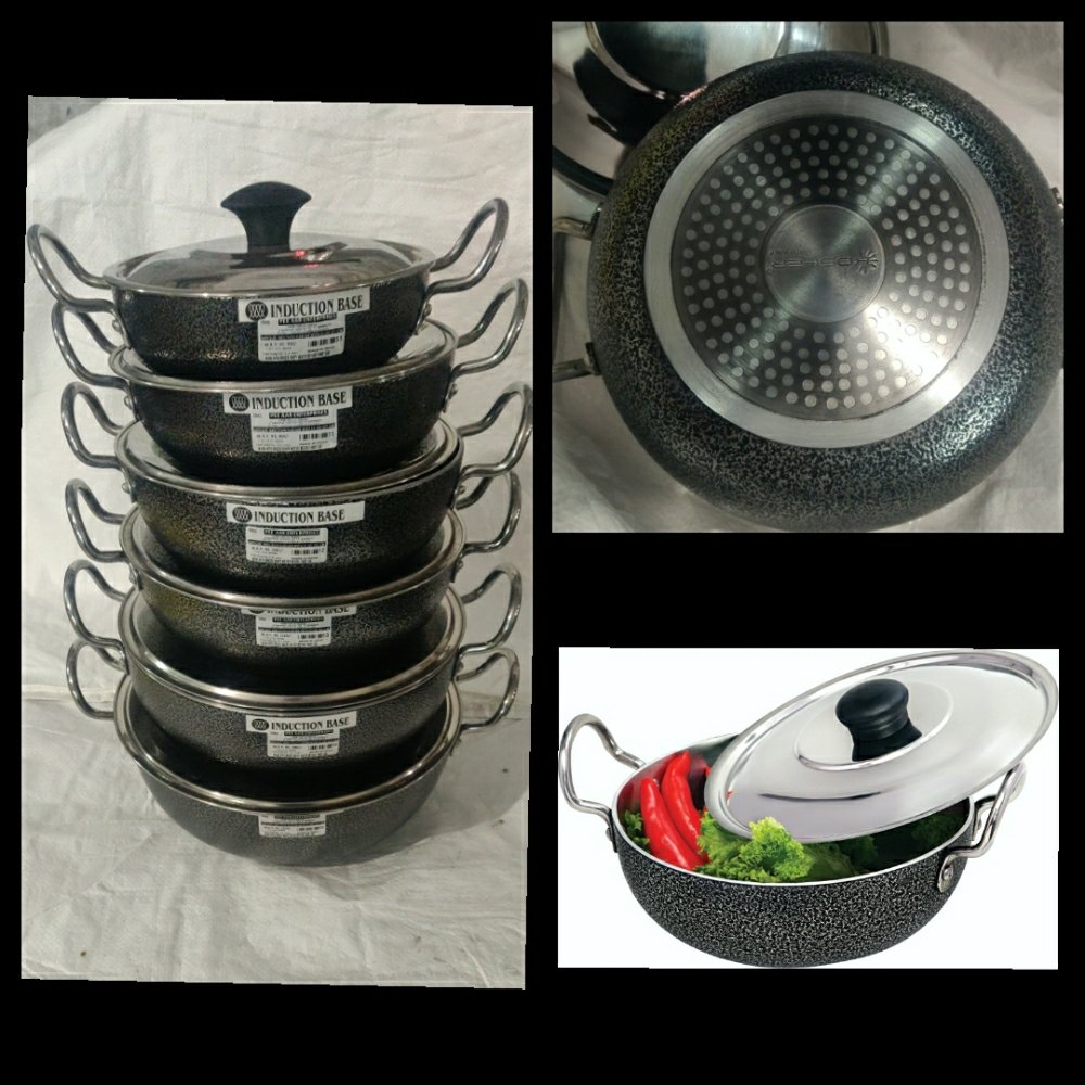 Kosher Aluminum Powder Coated Kadai, Capacity: 500ml To 4l, Size: 8 10 15